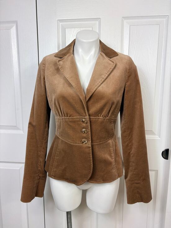 Laundry By Shelli Segal Jackets & Blazers - Laundry by Shelli Segal Tan Velvet Blazer Size 8
